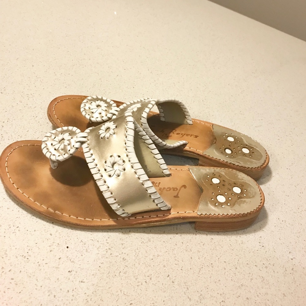 Jack Rogers - Jacks flat sandals - gold/white